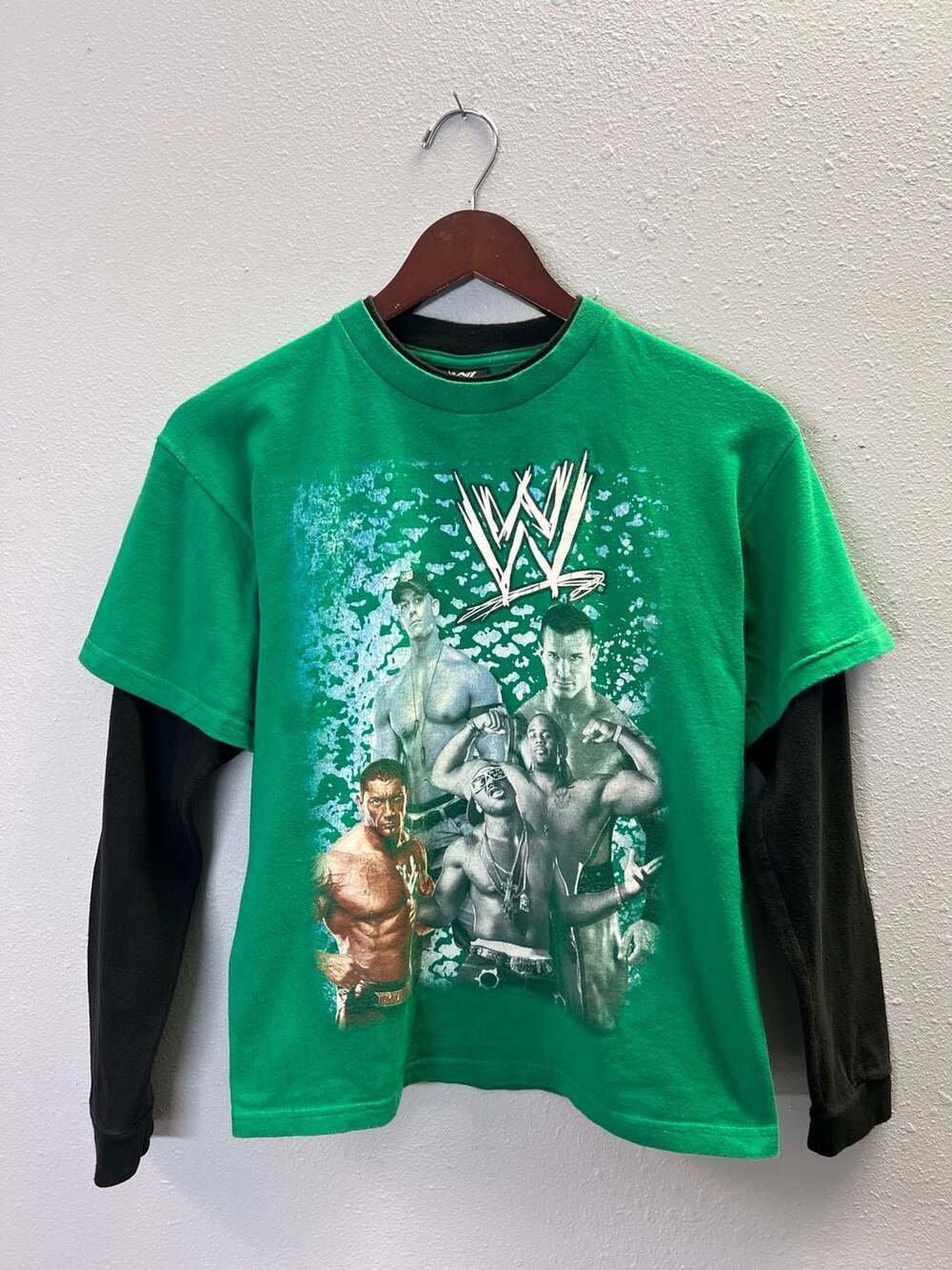Vintage WWE Wrestling Graphic Tee John Cena Batista Youth Medium 0563